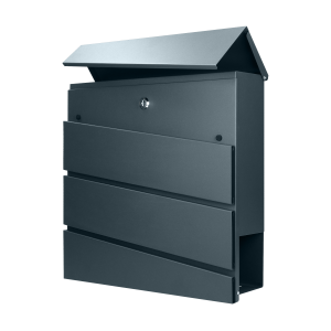 BORNEO mailbox with newspaper holder, galvanized steel, anthracite